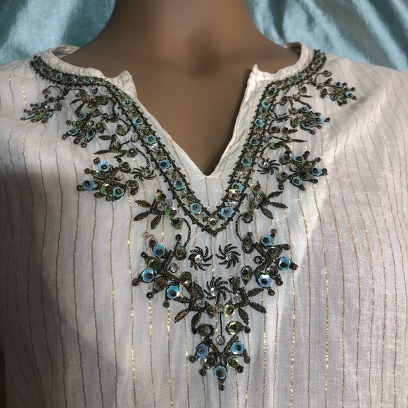 Ethnic embellishes &embroidered tunic top, XL - Picture 2 of 7